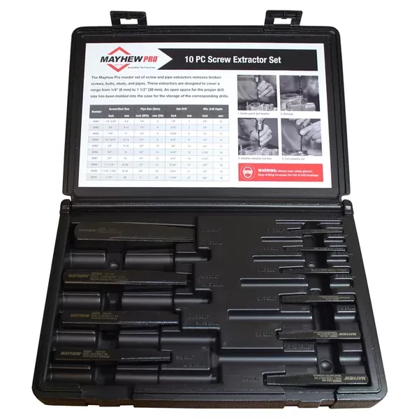10 Piece Screw and Pipe Extractor Set MAY37345